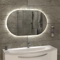 Зеркало 100х60 см с LED подсветкой  овал 6000К с сенсорным вык. универс. кр. КЗС 5751006ску