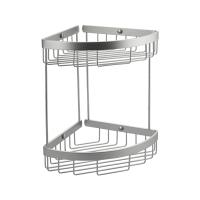 Полочка САНАКС угл. овальная ,двойная, 20 см алюм. матовая