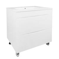 Тумба Santorini  60 (810*610*470) + умывальник Leon 60 белый глянец